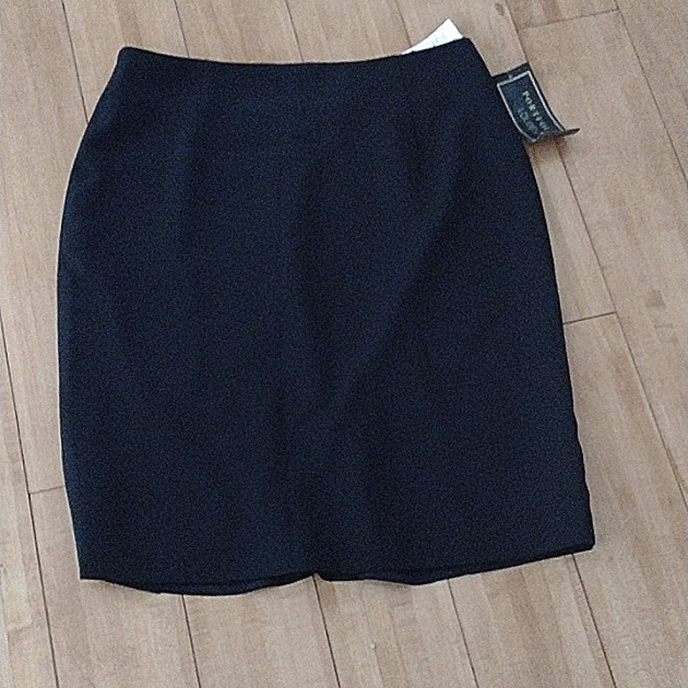 NEW Portfolio Louben  Black Knee-Length Pencil Skirt for Cocktail Events Size 12